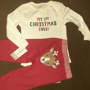 Carters infant first Christmas 2pc outfit